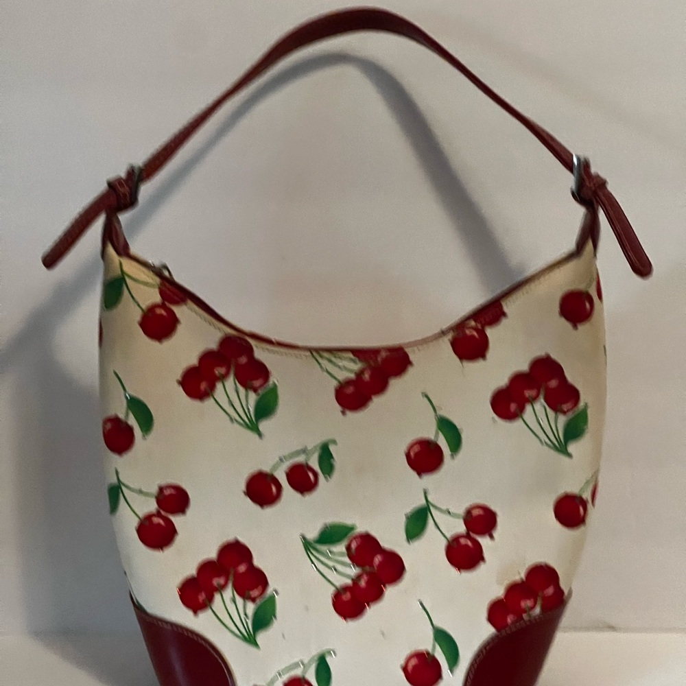 Vintage Bucket Bag 'Cherries & Bling' 12x12x5.75"